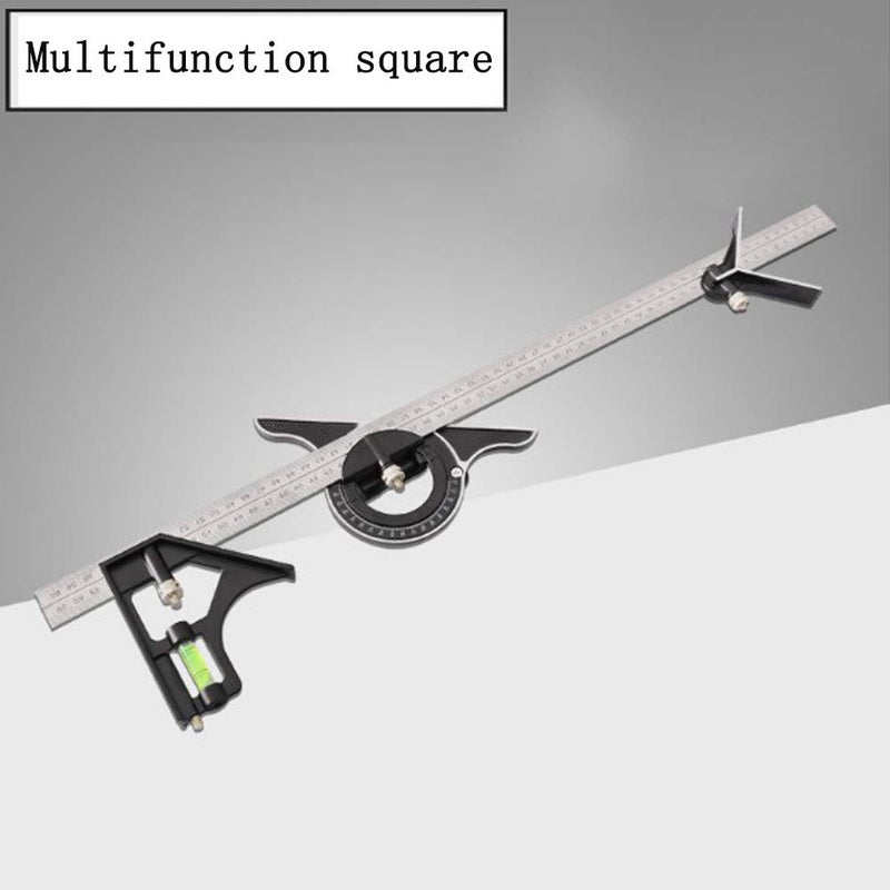 Lurui Stainless steel t square ruler Adjustable sliding combination Square Square Ruler & Protractor Level Measure Measuring Set 4-Piece 12" 4R Combination Square - Image 2
